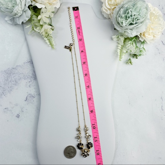 Kate Spade Mini Bouquet Gold Black Flower Necklace - Picture 2 of 7